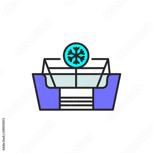 Freezer cold color line icon. Household equipment.
