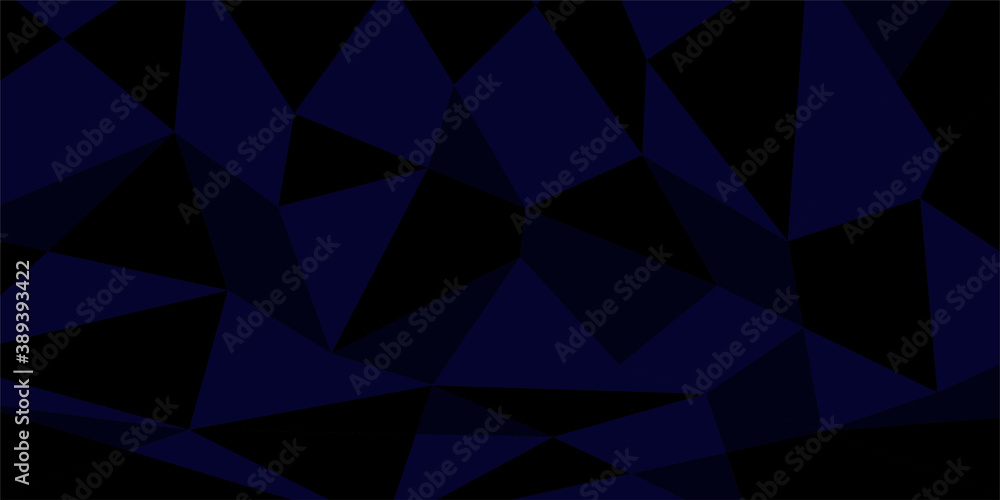 Fototapeta premium Dark blue black low polygon. Abstract polygonal background. For backdrop, background, website. Illustration background. Copy space.