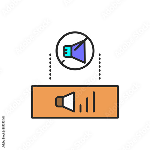 Soundproofing color line icon. Pictogram for web page, mobile app, promo.