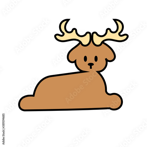 Cute reindeer christmas vector 