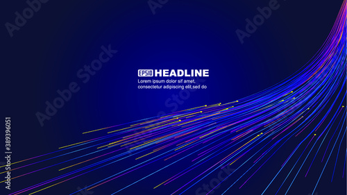 Crisscrossed color lines constitute a line space sense of the background.