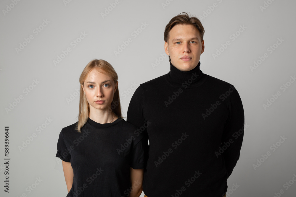 young beautiful couple man and woman in a quarrel young beautiful couple man and woman in a quarrel