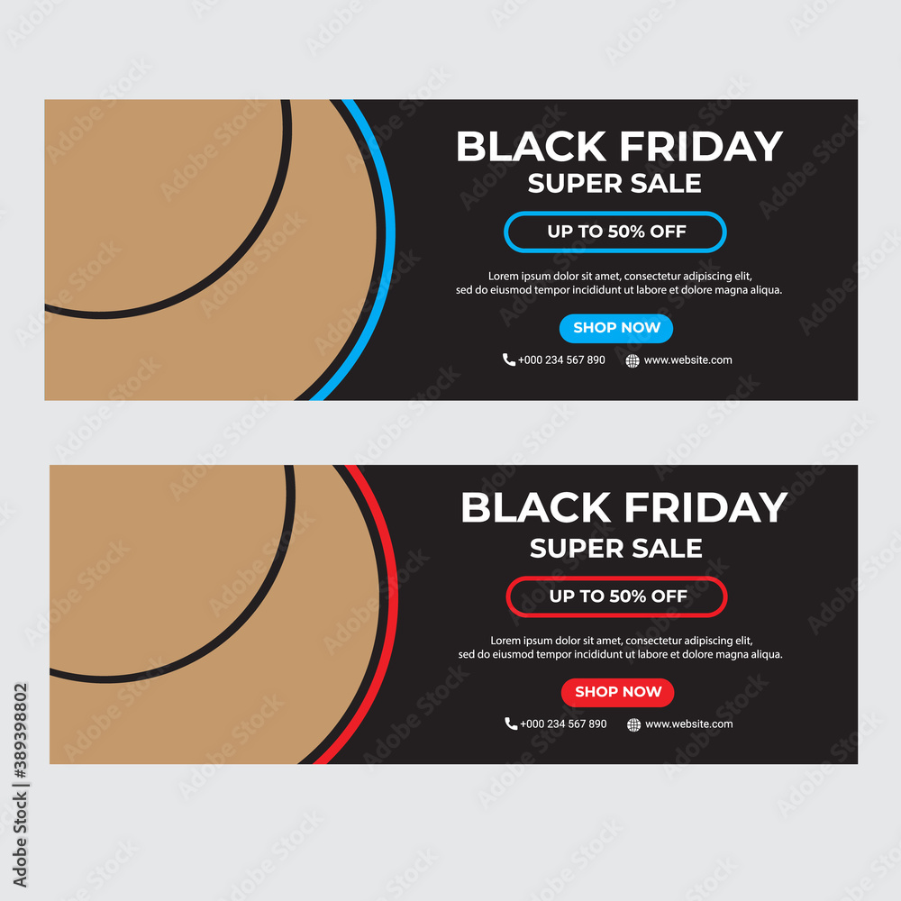 Fototapeta premium Creative concept Black Friday Sale Banner Template 