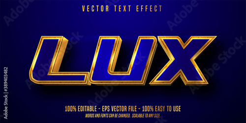 lux text, shiny golden color style, editable text effect