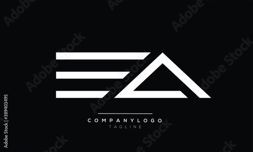 EA initials monogram letter text alphabet logo design