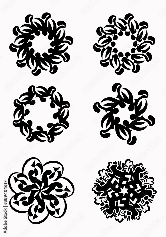Floral graphic elements vector set Floral graphic elements vector set