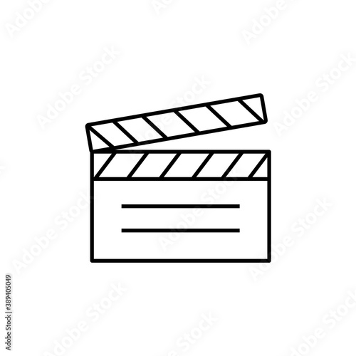 clappperboard icon element of movie icon for mobile concept and web apps. Thin line clappperboard icon can be used for web and mobile. Premium icon on white background