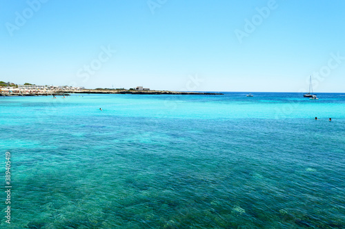 The cristal clear turquoise water of the rocky coast of Favignana, one of the islands of the Egadi archipelago in Sicily
