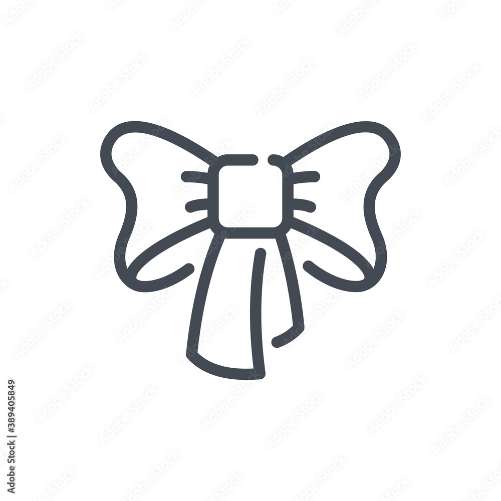 Bow ribbon line icon. Bow tie vector outline sign.