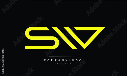 SW initials monogram letter text alphabet logo design