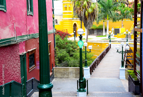 Colorful architecture in Barranco in the south of Lima, Peru. photo