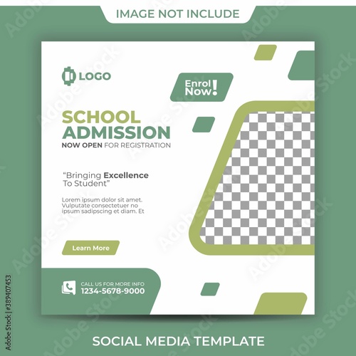Editable School Admission Green Style Education Poster Banner
