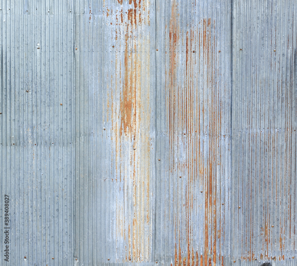 Obraz premium Old metal sheet roof texture. Pattern of old metal sheet. 