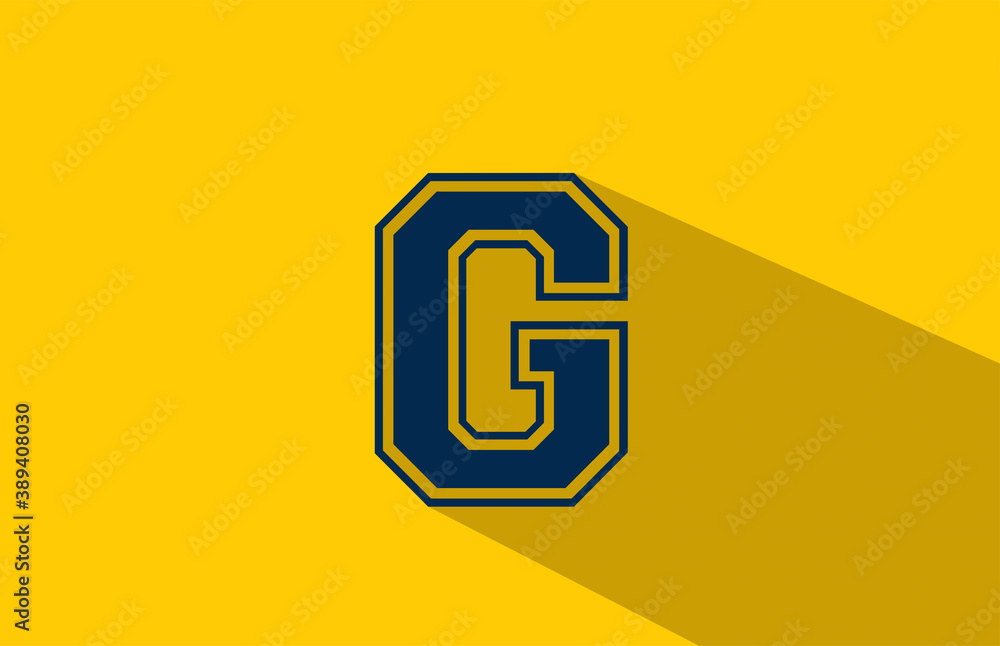 G alphabet letter logo icon in yellow blue. Simple and creative design for business and company with long shadow G alphabet letter logo icon in yellow blue. Simple and creative design for business and company with long shadow