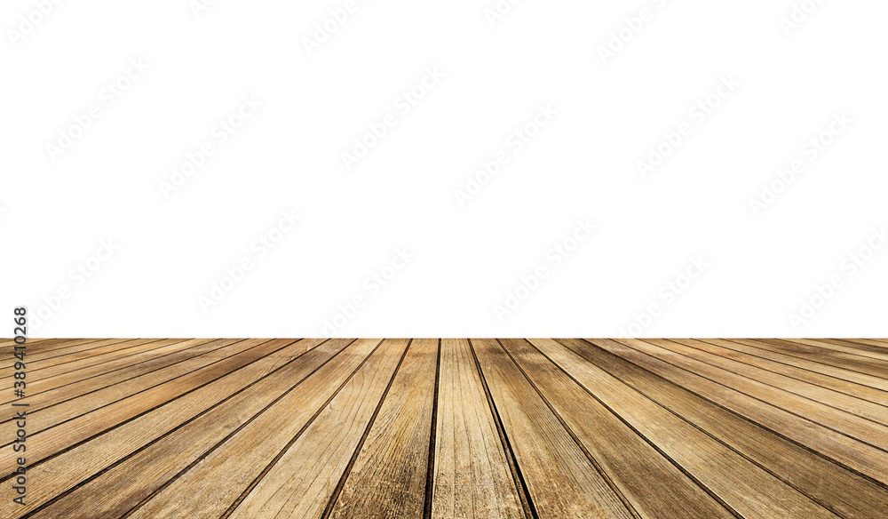 empty dark wooden table isolated on white background, wood floor can used for display or mock up your products. empty dark wooden table isolated on white background, wood floor can used for display or mock up your products.
