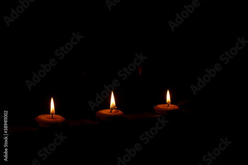 Traditional thump candlestick of Chiang Mai, Thailand or Phang Prateep.  Candlelight loy Krathong Festival.