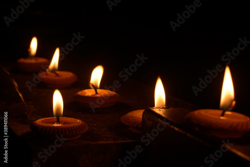 Traditional thump candlestick of Chiang Mai, Thailand or Phang Prateep. Candlelight loy Krathong Festival.