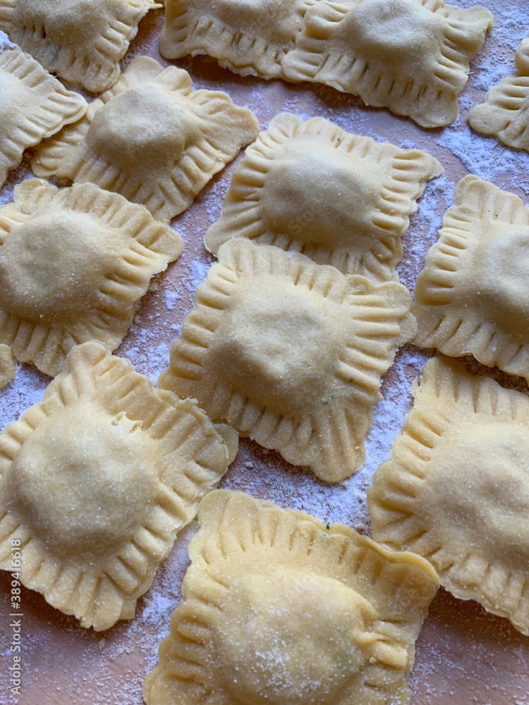 fresh homemade ravioli dumplings with semolina flour fresh homemade ravioli dumplings with semolina flour