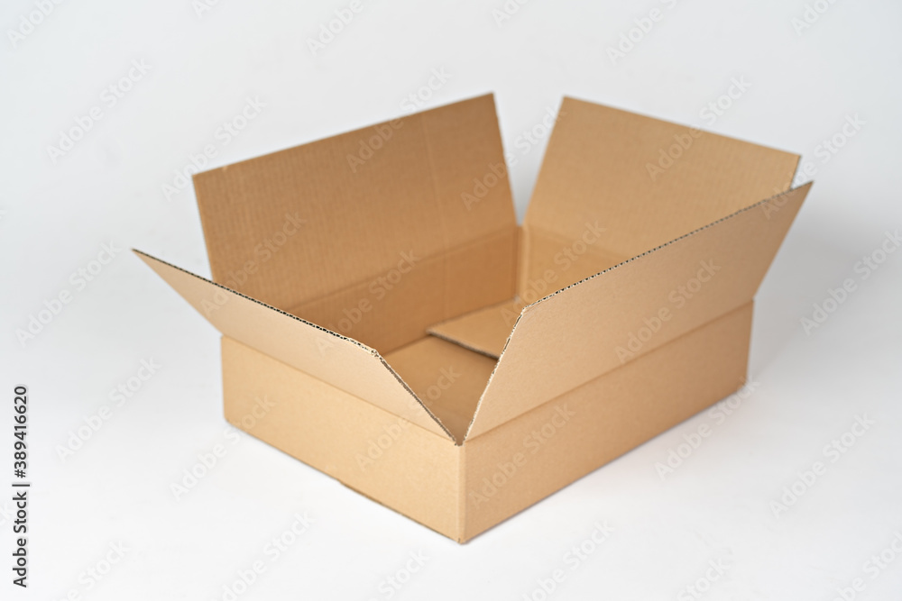 Brown carton box on a white background Brown carton box on a white background