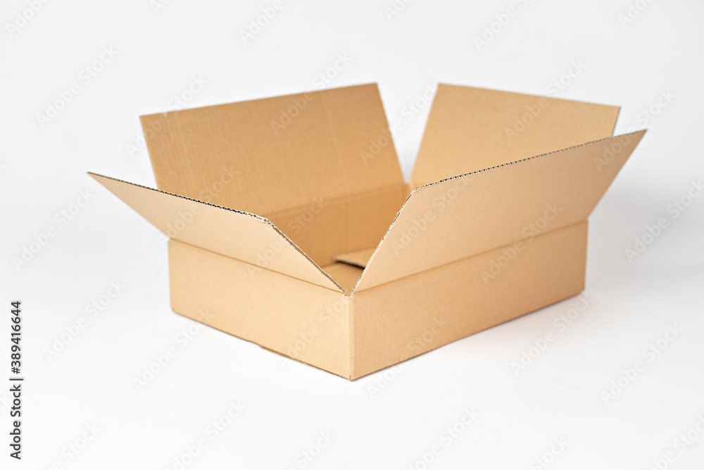 Brown carton box on a white background