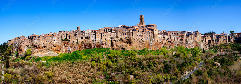 Panorama Ansicht von Pitigliano in der Toskana