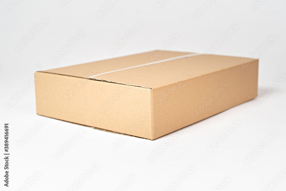 Brown carton box on a white background Brown carton box on a white background