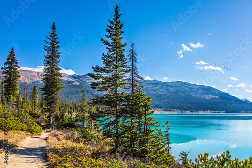 Glacial lake with clear water.