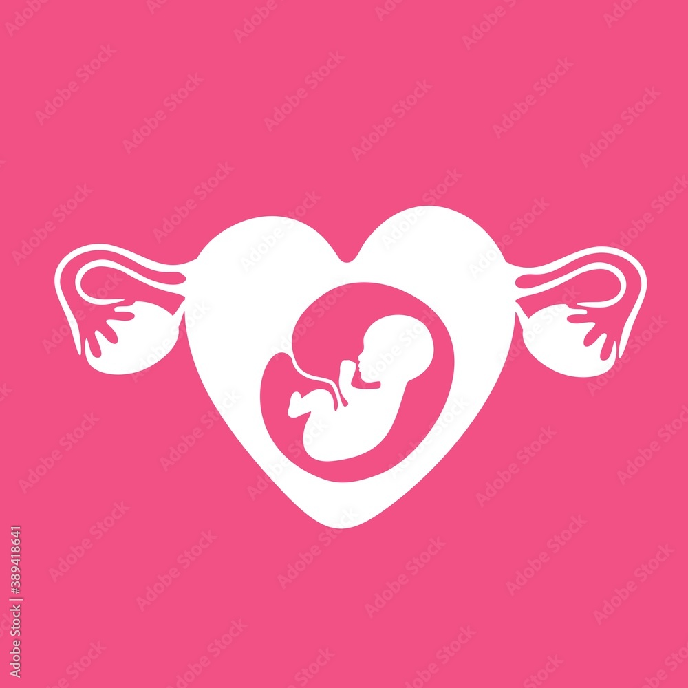 Silhouette of a baby in the womb Silhouette of a baby in the womb