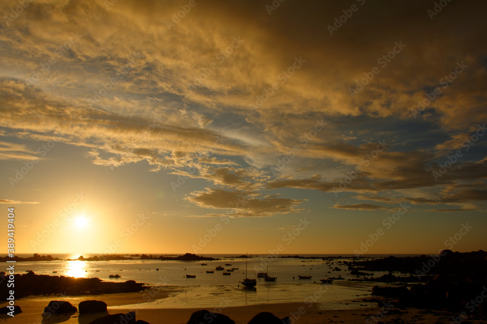 coucher de soleil en Bretagne