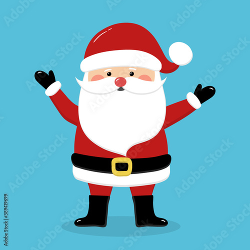 Funny Santa Claus icon. Christmas ornament. Vector