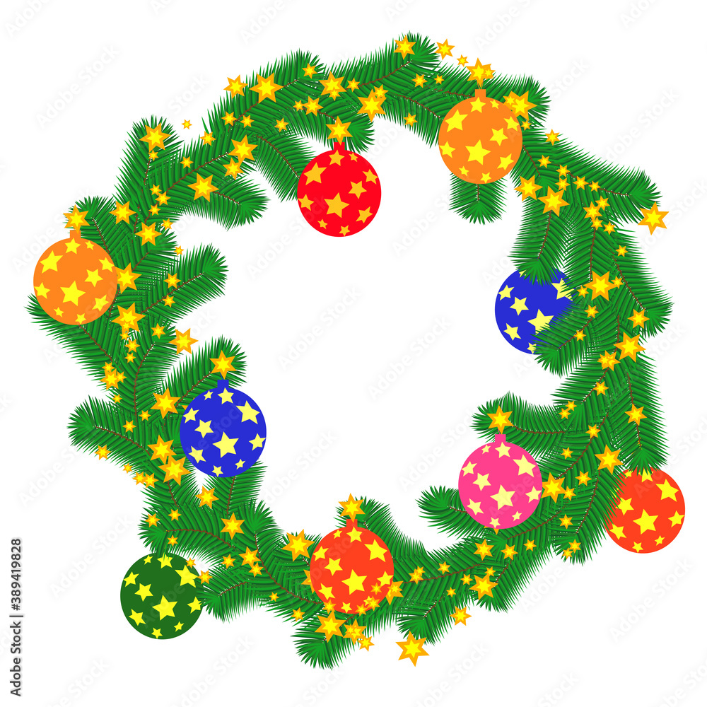 Christmas wreath with red bow and ribbon. Decorated wreath of pine branches isolated on white. Christmas wreath with red bow and ribbon. Decorated wreath of pine branches isolated on white.