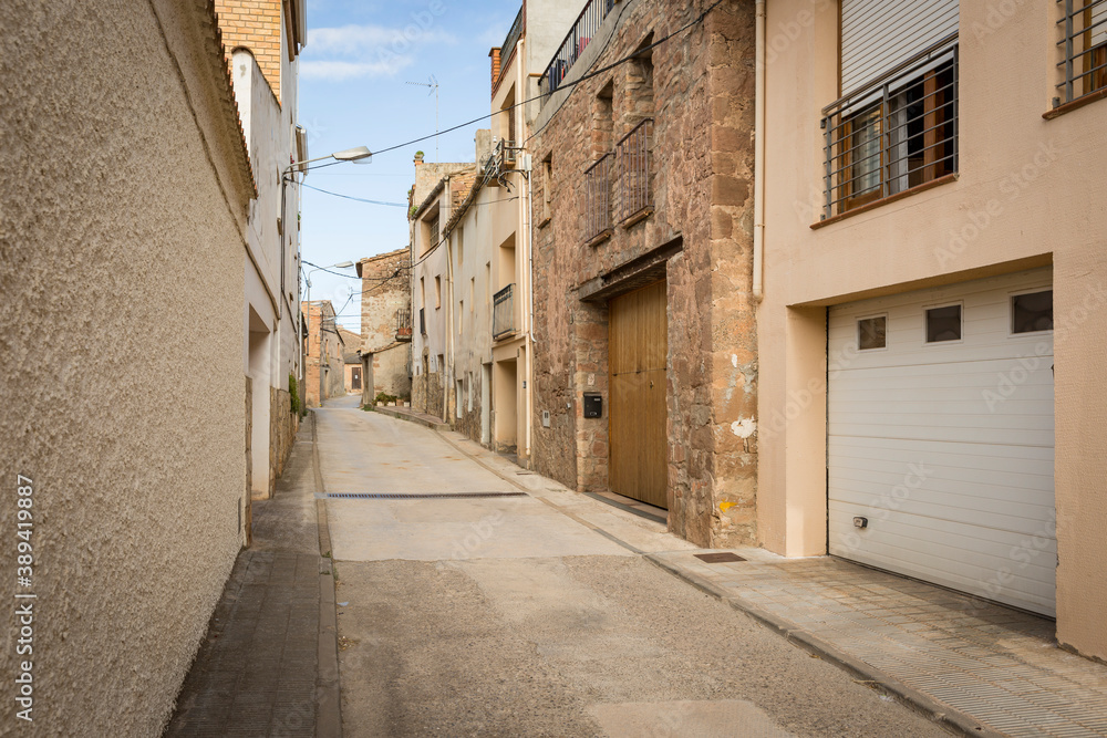 a street in Sant Genis town (Jorba), province of Barcelona, Catalonia, Spain