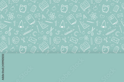 School background with hand drawn icons. Vector
