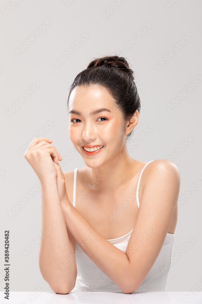 Beautiful Asian young woman touching soft cheek smile with clean and fresh skin Happiness and cheerful with positive emotional,isolated on white background,Beauty and Cosmetics Concept Beautiful Asian young woman touching soft cheek smile with clean and fresh skin Happiness and cheerful with positive emotional,isolated on white background,Beauty and Cosmetics Concept