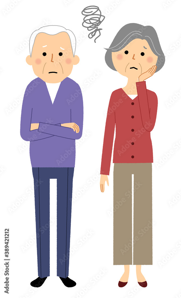 困る老夫婦 　シニアカップル　高齢者