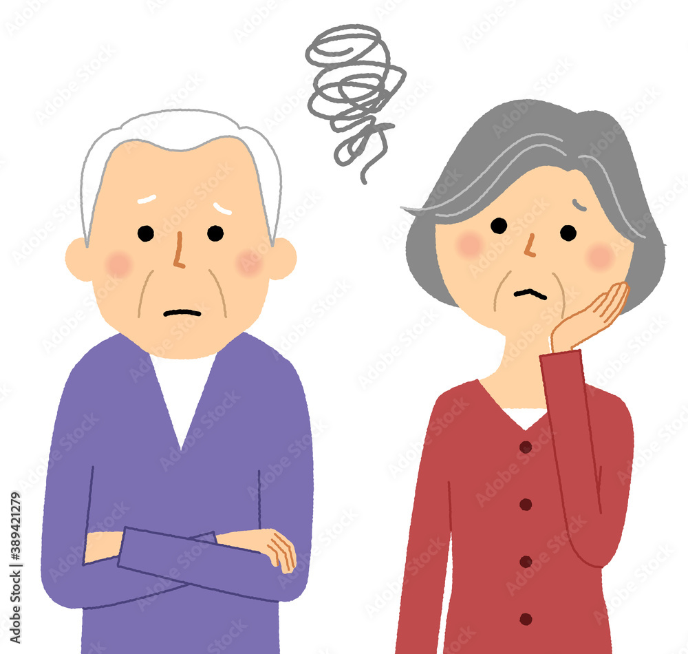 困る老夫婦 　シニアカップル　高齢者