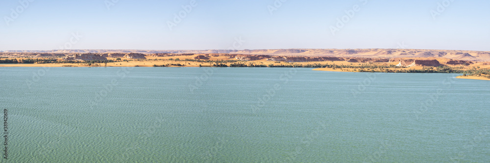 Panoramic view to the Ounianga kebir lakes , Ennedi, Chad
