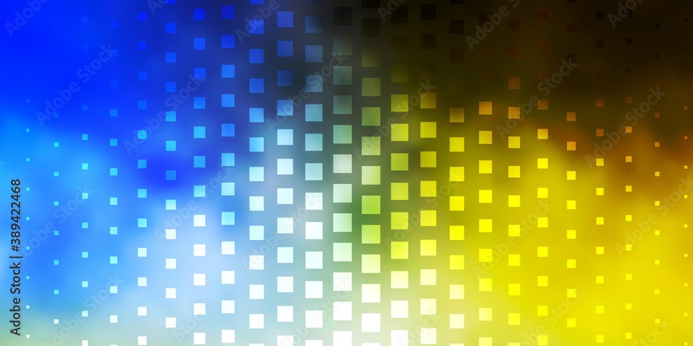 Light Blue, Yellow vector pattern in square style.