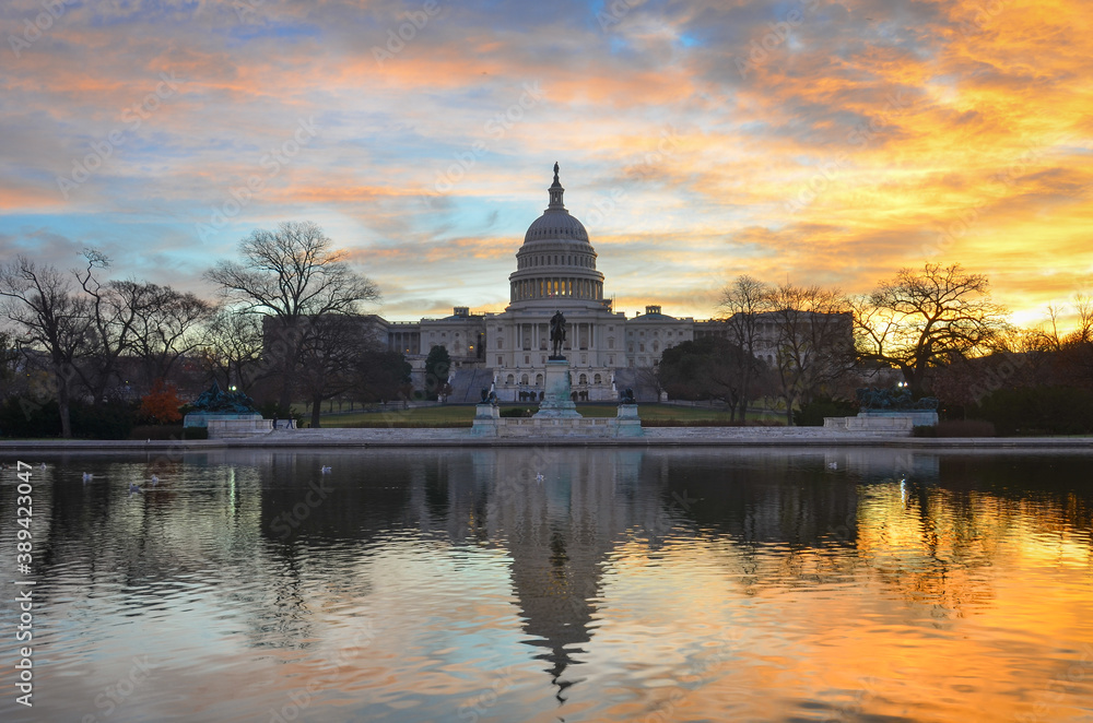 United States Capitol Building in sunrise- Washington D.C. United States of America