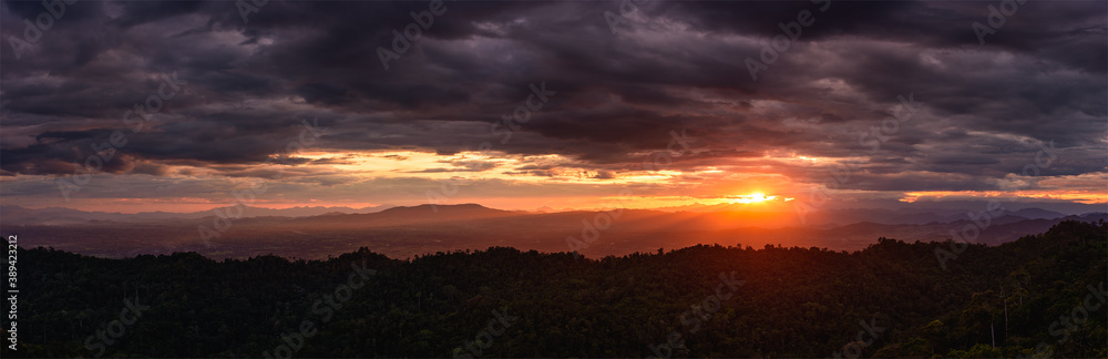 Majestic sunset in the mountains landscape. Dramatic sky. Majestic sunset in the mountains landscape. Dramatic sky.