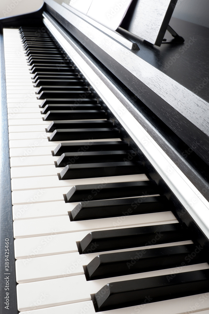piano keys close up