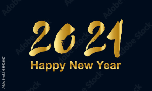 2021 New Year banner, Happy New year, 2021 New year banner with a dark black background with gold colour text