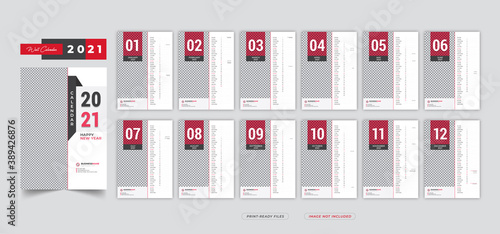 Wall calendar 2021 template design for any company or business service