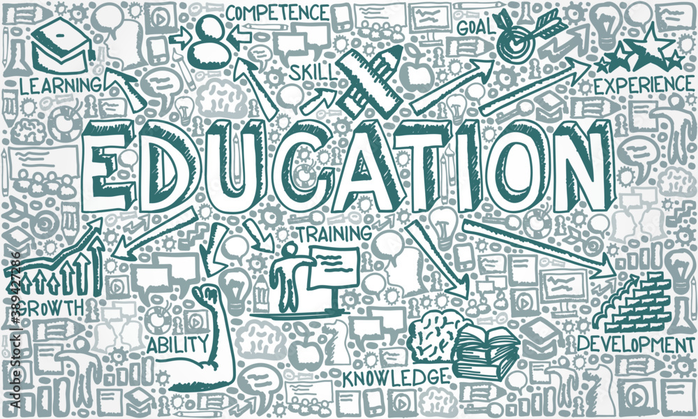 Vector Illustration of Icon Collection with Education Concept Vector Illustration of Icon Collection with Education Concept