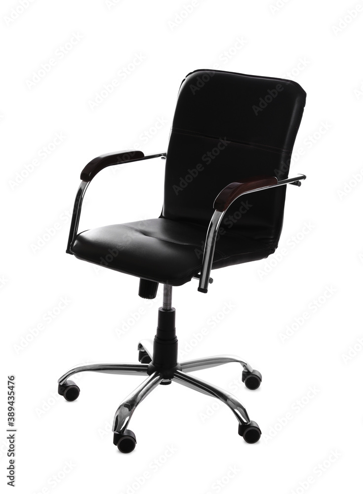 Comfortable leather office chair isolated on white Comfortable leather office chair isolated on white