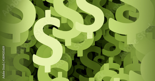 Dollar sign background. Beautiful template for presentations, headers, various business designs. Green, dark green, green-yellowish colors.