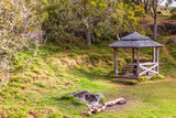 Kiosque de pique-nique, forêt domaniale du Maïdo, île de la Réunion 