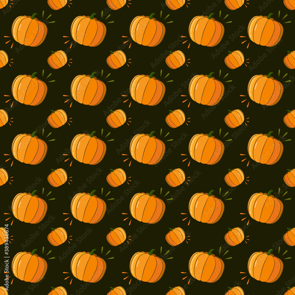 Fototapeta premium Seamless background. Vector. Pumpkin. Autumn pattern.