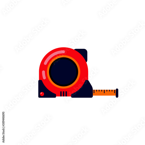 Measuring tape in flat design. Vector stock illustration.