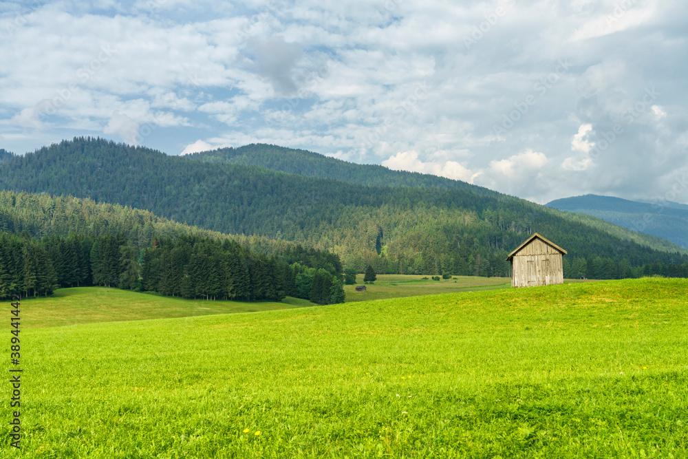 Obraz premium Cycleway of Pusteria valley at summer